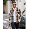 image:imageCOOFANDY Men Flannel Shirt Casual Button Down Shirt Jacket Long Sleeve Plaid Shirts with PocketsKhaki Gray