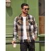 image:imageCOOFANDY Men Flannel Shirt Casual Button Down Shirt Jacket Long Sleeve Plaid Shirts with PocketsKhaki Gray