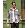 image:imageCOOFANDY Men Flannel Shirt Casual Button Down Shirt Jacket Long Sleeve Plaid Shirts with PocketsLight Gray