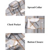 image:imageCOOFANDY Men Flannel Shirt Casual Button Down Shirt Jacket Long Sleeve Plaid Shirts with PocketsLight Gray