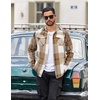 image:imageCOOFANDY Men Flannel Shirt Casual Button Down Shirt Jacket Long Sleeve Plaid Shirts with PocketsLight Khaki