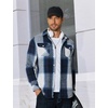 image:imageCOOFANDY Men Flannel Shirt Casual Button Down Shirt Jacket Long Sleeve Plaid Shirts with PocketsNavy Blue