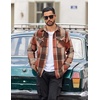 image:imageCOOFANDY Men Flannel Shirt Casual Button Down Shirt Jacket Long Sleeve Plaid Shirts with PocketsOrange