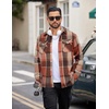 image:imageCOOFANDY Men Flannel Shirt Casual Button Down Shirt Jacket Long Sleeve Plaid Shirts with PocketsOrange