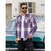 image:imageCOOFANDY Men Flannel Shirt Casual Button Down Shirt Jacket Long Sleeve Plaid Shirts with PocketsPurple