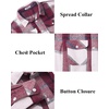 image:imageCOOFANDY Men Flannel Shirt Casual Button Down Shirt Jacket Long Sleeve Plaid Shirts with PocketsRed