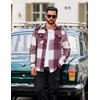 image:imageCOOFANDY Men Flannel Shirt Casual Button Down Shirt Jacket Long Sleeve Plaid Shirts with PocketsRed