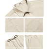 image:imageCOOFANDY Mens 2 Piece Casual Beach Outfits Short Sleeve Button Down Shirts Summer Loose Pant Sets Vacation Walking OutfitsBeige