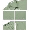 image:imageCOOFANDY Mens 2 Piece Casual Beach Outfits Short Sleeve Button Down Shirts Summer Loose Pant Sets Vacation Walking OutfitsLight Green