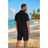 image:imageCOOFANDY Mens 2 Piece Outfit Casual Short Sleeve Button Down Shirt and Beach Shorts Set Summer Vacation Outfits for MenBlack