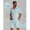 image:imageCOOFANDY Mens 2 Piece Outfit Casual Short Sleeve Button Down Shirt and Beach Shorts Set Summer Vacation Outfits for MenBlack