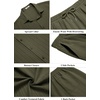 image:imageCOOFANDY Mens 2 Piece Outfits Casual Summer Beach Textured Button Down Shirt Loose Pants SetArmy Green