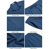 image:imageCOOFANDY Mens 2 Piece Outfits Casual Summer Beach Textured Button Down Shirt Loose Pants SetBlue
