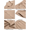 image:imageCOOFANDY Mens 2 Piece Outfits Casual Summer Beach Textured Button Down Shirt Loose Pants SetKhaki