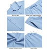 image:imageCOOFANDY Mens 2 Piece Outfits Casual Summer Beach Textured Button Down Shirt Loose Pants SetLight Blue