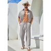 image:imageCOOFANDY Mens 2 Piece Outfits Casual Summer Beach Textured Button Down Shirt Loose Pants SetLight Grey