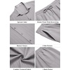 image:imageCOOFANDY Mens 2 Piece Outfits Casual Summer Beach Textured Button Down Shirt Loose Pants SetLight Grey
