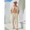 image:imageCOOFANDY Mens 2 Piece Outfits Casual Summer Beach Textured Button Down Shirt Loose Pants SetLight Khaki