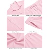 image:imageCOOFANDY Mens 2 Piece Outfits Casual Summer Beach Textured Button Down Shirt Loose Pants SetLight Pink