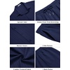 image:imageCOOFANDY Mens 2 Piece Outfits Casual Summer Beach Textured Button Down Shirt Loose Pants SetNavy Blue