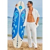 image:imageCOOFANDY Mens 2 Piece Outfits Casual Summer Beach Textured Button Down Shirt Loose Pants SetWhite