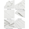 image:imageCOOFANDY Mens 2 Piece Outfits Casual Summer Beach Textured Button Down Shirt Loose Pants SetWhite