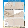 image:imageCOOFANDY Mens 2 Piece Outfits Cuban Guayabera Short Sleeve Shirts and Shorts Summer Beach Vacation Sets for MenBeige