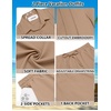 image:imageCOOFANDY Mens 2 Piece Outfits Cuban Guayabera Short Sleeve Shirts and Shorts Summer Beach Vacation Sets for MenKhaki