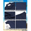 image:imageCOOFANDY Mens 2 Piece Outfits Cuban Guayabera Short Sleeve Shirts and Shorts Summer Beach Vacation Sets for MenNavy Blue