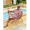 image:imageCOOFANDY Mens 2 Piece Outfits Cuban Guayabera Short Sleeve Shirts and Shorts Summer Beach Vacation Sets for MenPink
