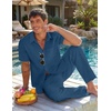image:imageCOOFANDY Mens 2 Piece Sets Beach Outfits Cotton Short Sleeve Button Down Shirts Loose Pants Summer Vacation Casual OutfitsNavy