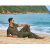 image:imageCOOFANDY Mens 2 Piece Sets Summer Outfits Short Sleeve Button Down Shirt Loose Pant Sets Beach Vacation OutfitsArmy Green