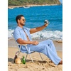 image:imageCOOFANDY Mens 2 Piece Sets Summer Outfits Short Sleeve Button Down Shirt Loose Pant Sets Beach Vacation OutfitsSky Blue