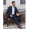 image:imageCOOFANDY Mens 2 Piece Suits Classic Fit Suit Set 2 Button Blazer Jacket and Dress Pants for Wedding Business PromAnavy Blue