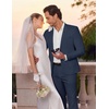 image:imageCOOFANDY Mens 2 Piece Suits Classic Fit Suit Set 2 Button Blazer Jacket and Dress Pants for Wedding Business PromAnavy Blue