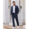image:imageCOOFANDY Mens 2 Piece Suits Classic Fit Suit Set 2 Button Blazer Jacket and Dress Pants for Wedding Business PromAnavy Blue