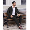 image:imageCOOFANDY Mens 2 Piece Suits Classic Fit Suit Set 2 Button Blazer Jacket and Dress Pants for Wedding Business PromBlack