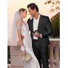image:imageCOOFANDY Mens 2 Piece Suits Classic Fit Suit Set 2 Button Blazer Jacket and Dress Pants for Wedding Business PromBlack