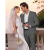image:imageCOOFANDY Mens 2 Piece Suits Classic Fit Suit Set 2 Button Blazer Jacket and Dress Pants for Wedding Business PromDark Grey