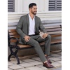 image:imageCOOFANDY Mens 2 Piece Suits Classic Fit Suit Set 2 Button Blazer Jacket and Dress Pants for Wedding Business PromDark Grey