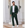image:imageCOOFANDY Mens 2 Piece Suits Classic Fit Suit Set 2 Button Blazer Jacket and Dress Pants for Wedding Business PromGreen