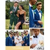 image:imageCOOFANDY Mens 2 Piece Suits Classic Fit Suit Set 2 Button Blazer Jacket and Dress Pants for Wedding Business PromGreen