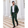 image:imageCOOFANDY Mens 2 Piece Suits Classic Fit Suit Set 2 Button Blazer Jacket and Dress Pants for Wedding Business PromGreen