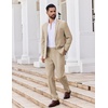 image:imageCOOFANDY Mens 2 Piece Suits Classic Fit Suit Set 2 Button Blazer Jacket and Dress Pants for Wedding Business PromKhaki