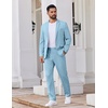 image:imageCOOFANDY Mens 2 Piece Suits Classic Fit Suit Set 2 Button Blazer Jacket and Dress Pants for Wedding Business PromLight Blue
