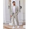 image:imageCOOFANDY Mens 2 Piece Suits Classic Fit Suit Set 2 Button Blazer Jacket and Dress Pants for Wedding Business PromLight Grey