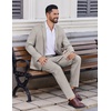 image:imageCOOFANDY Mens 2 Piece Suits Classic Fit Suit Set 2 Button Blazer Jacket and Dress Pants for Wedding Business PromLight Grey