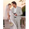 image:imageCOOFANDY Mens 2 Piece Suits Classic Fit Suit Set 2 Button Blazer Jacket and Dress Pants for Wedding Business PromLight Grey