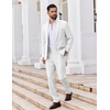 image:imageCOOFANDY Mens 2 Piece Suits Classic Fit Suit Set 2 Button Blazer Jacket and Dress Pants for Wedding Business PromWhite