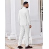 image:imageCOOFANDY Mens 2 Piece Suits Classic Fit Suit Set 2 Button Blazer Jacket and Dress Pants for Wedding Business PromWhite